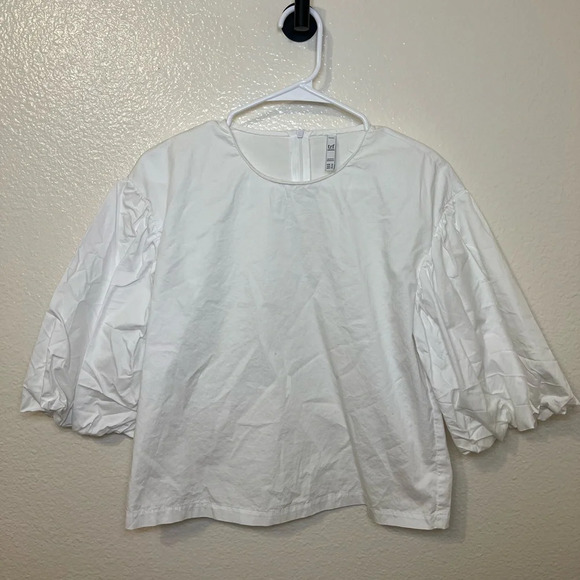 Zara White poofy sleeves blouse - Picture 2 of 7
